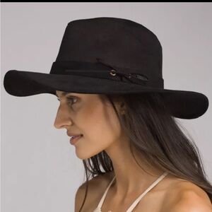 PrAna “faux” suede, wide brimmed hat.